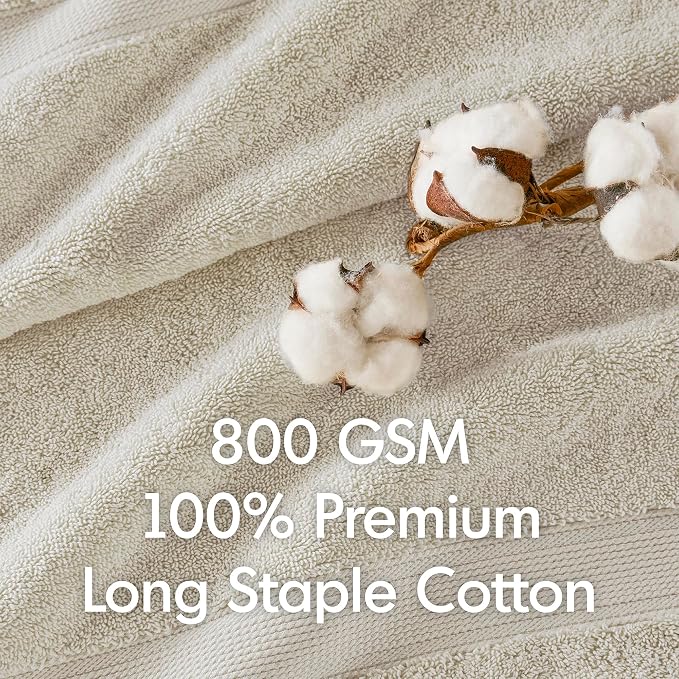 Madison Park 800GSM Bath Sheet Towel Oversized 34" x 68" 2 Pack 100% Cotton - Image 8