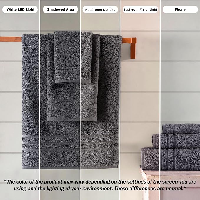 Hawmam Linen Grey 6 Piece Bath Towels Set - Image 3