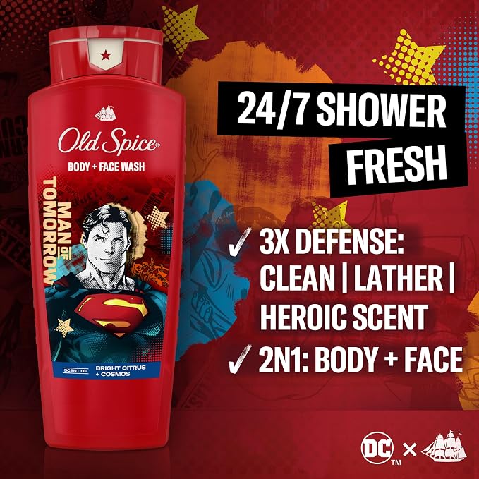 Old Spice Body Wash + Antiperspirant Deodorant Bundle Pack, Superman Man of - Image 2