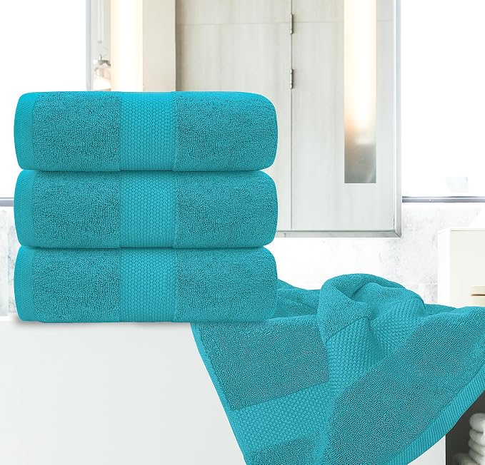 White Classic Luxury Bath Towels Set of 4 Large - Image 6