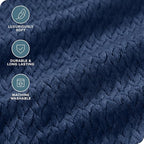 Bare Home Textured Fleece Blanket - Image 3