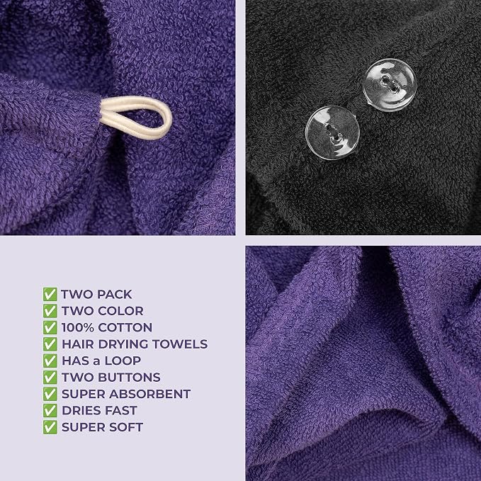 American Soft Linen 100% Cotton Hair Towels - Image 6