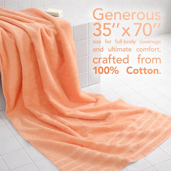 American Soft Linen 35x70 Jumbo Large Bath Towel, 600 GSM 100% Cotton Turkish - Image 2