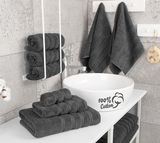 American Soft Linen Luxury 6 Piece Towel Set, 2 Bath Towels 2 Hand Towel 2 - Image 2