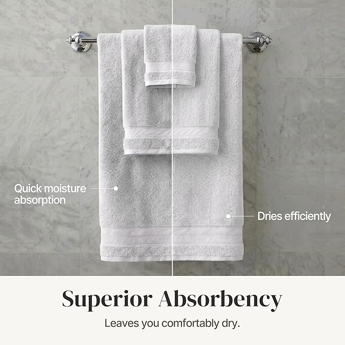 Modern Threads - Spun Loft 6-Piece 100% Combed Cotton Towel Set - Bath Towels - Image 5