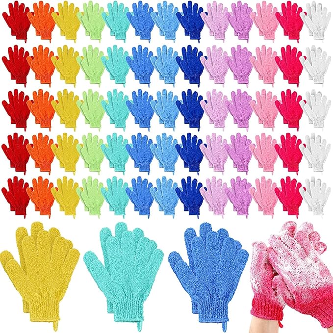 Didaey 104 Pcs Exfoliating Glove Bulk Shower Gloves by Didaey