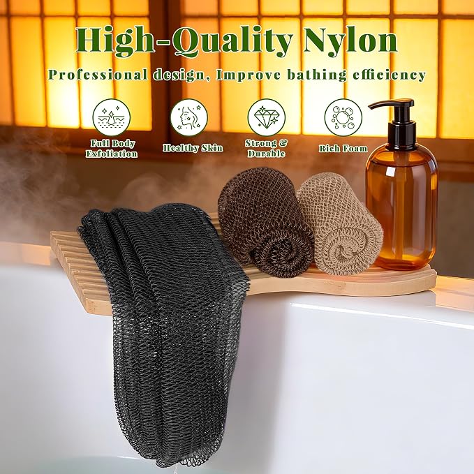 African Net Sponge Authentic, 3 Pieces Exfoliating Scrubber Bath Sponge - Image 6