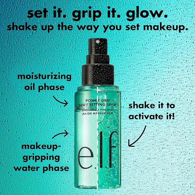 e.l.f. Power Grip Dewy Setting Spray, Ultra Fine Mist Made - Image 5