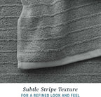 Welhome James 100% Cotton Textured Stripe Towels - Image 4