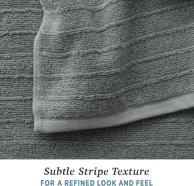 Welhome James 100% Cotton Textured Stripe Towels - Image 4