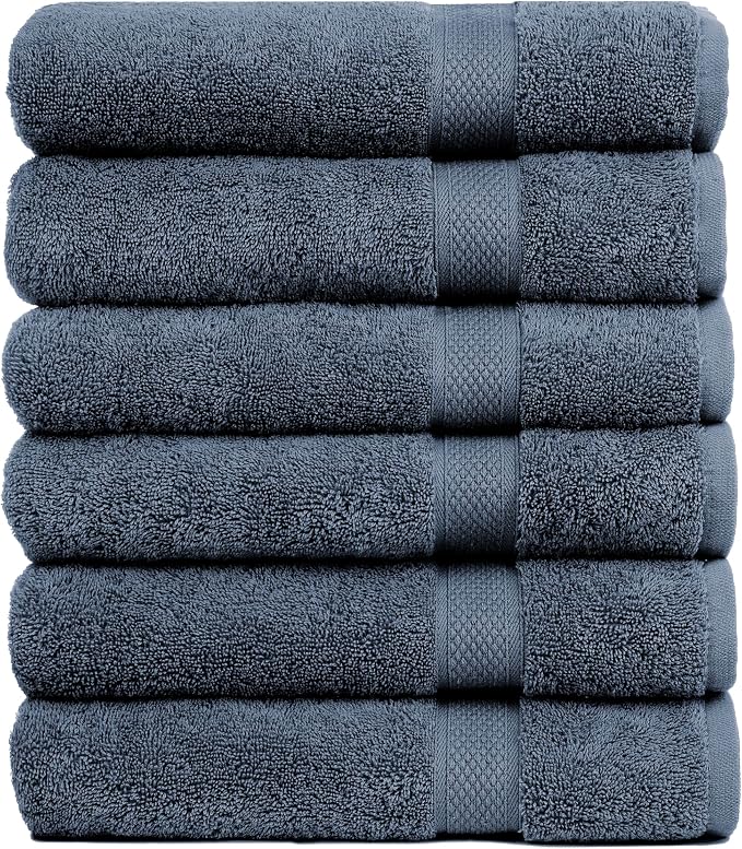Pleasant Home Bath Towels Set of 6 100% Cotton, 515 GSM | Lightweight, Soft & by PH+Pleasant+Home