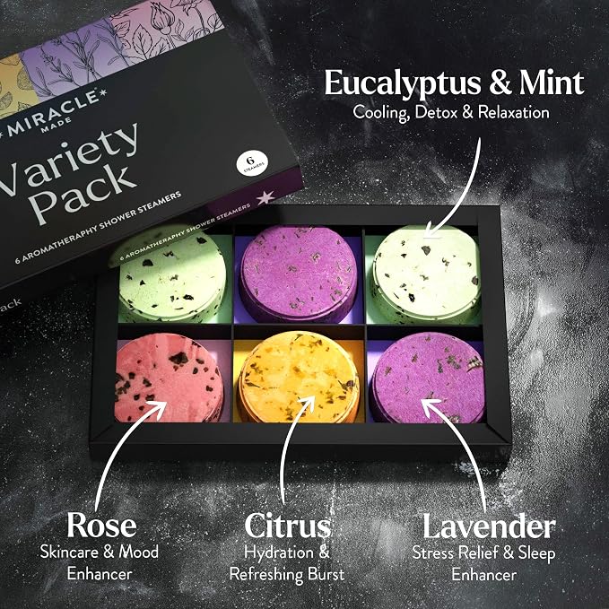 Miracle Made Aromatherapy Shower Steamers Variety Pack – Essential Oil Scented - Image 2