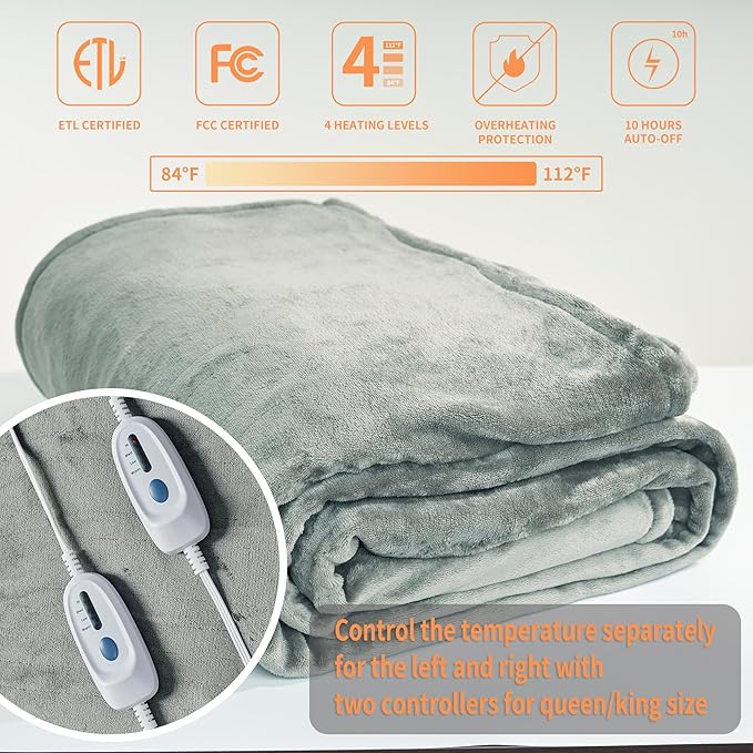 JET'S HOME Heated Blanket King 100"x90" - Image 2