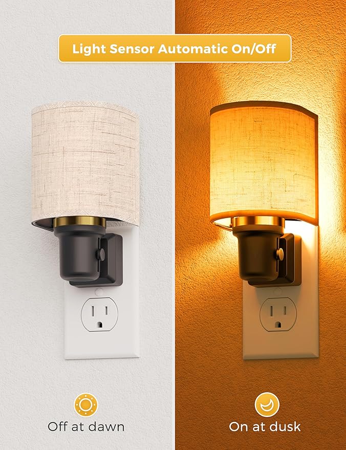 L LOHAS LED Amber Night Lights Plug into Wall, Plug in Night Light Dimmable - Image 3