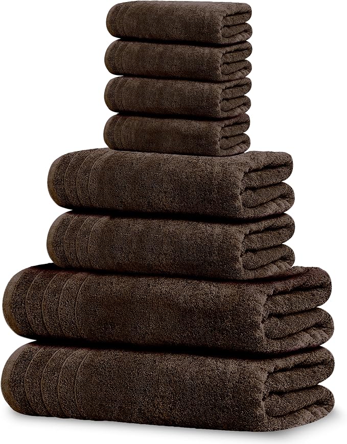 Tens Towels Pack of 8 Towels Set, 2 Extra Large Bath, 2 Hand, 4 Washcloths by TensTowels