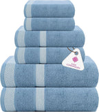 CASA COPENHAGEN Solitaire 6Pcs 100% Egyptian Cotton Large Designer Towels Gift by CASACOPENHAGEN