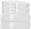 Avalon Towels Luxury 8 Piece White Towels Set, 2 Bath Towels, 2 Hand Towels and by AvalonTowels