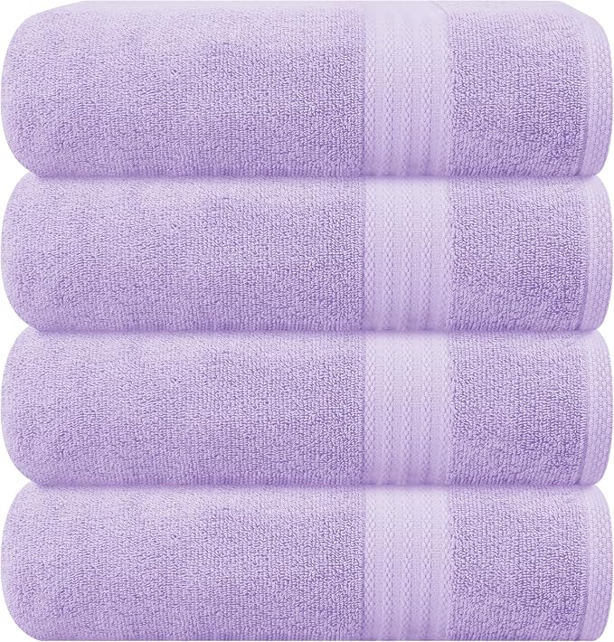 GLAMBURG Premium Cotton 4 Pack Bath Towel Set by GLAMBURG