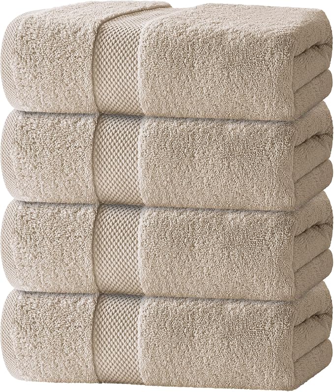 White Classic Luxury Bath Towels Set of 4 Large by WhiteClassic