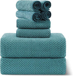 Smuge 8-Piece Turquoise Bath Towel Set, 2 Extra Large Bath Towel Sheets by Smuge