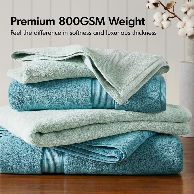 Madison Park 800GSM Bath Sheet Towel Oversized 34" x 68" 2 Pack 100% Cotton - Image 2