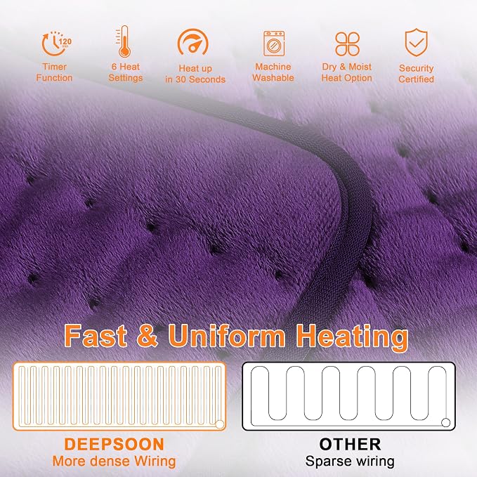 Deepsoon Heating Pad, Electric Heating Pads - Image 6