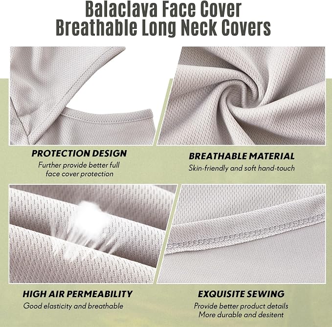 SATINIOR 3 Piece Balaclava Face Cover Sun Protection Neck Cover Summer - Image 5