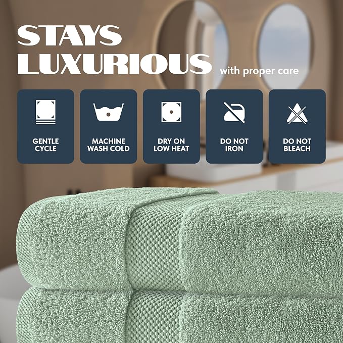 White Classic Luxury Bath Towels Set of 4 Large - Image 5