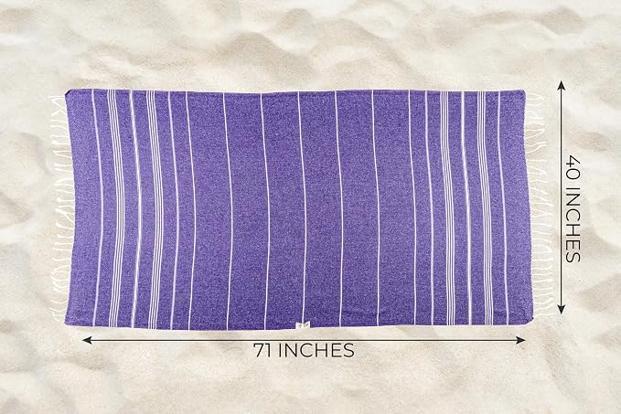 Ray Silver Turkish Beach Towel – 100% Cotton 40x71 Quick Dry Oversized Sand - Image 6