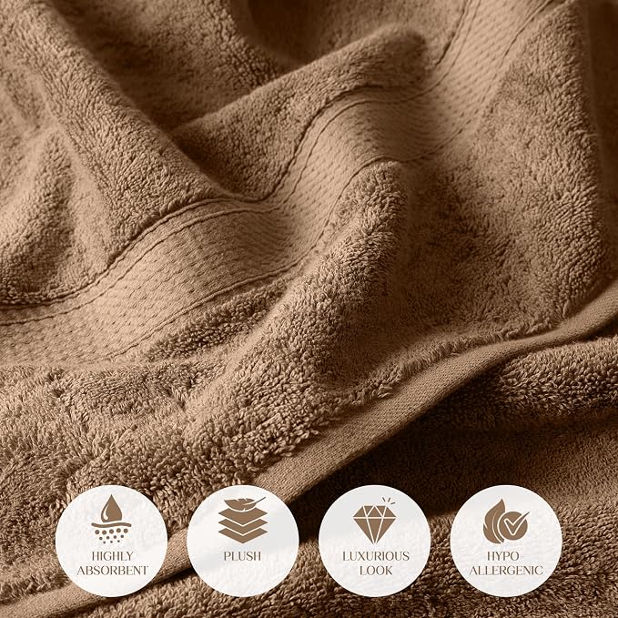 SUPERIOR Egyptian Cotton Pile 6 Piece Towel Set, Includes 2 Bath, 2 Hand - Image 6