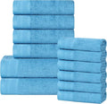 Superior Honeycomb 100% Cotton 500 GSM 12 Piece Bath Towel Set, 6 Washcloths by SUPERIOR