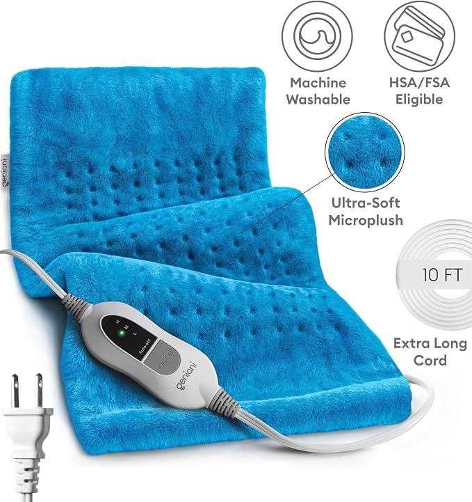 GENIANI Electric Heating Pad for Back Pain & Cramps Relief, Electric Throw - Image 8