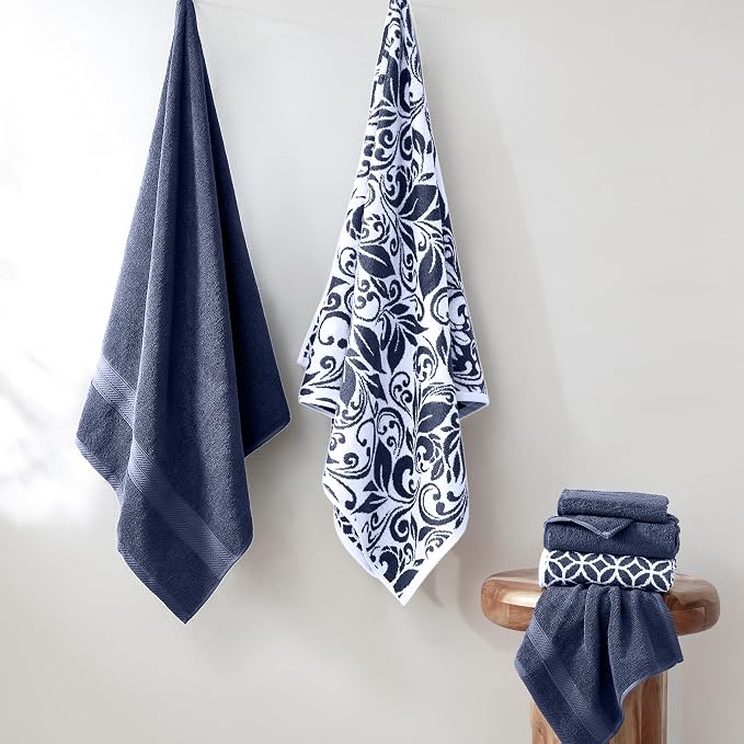 Modern Threads Botanical Vine 6-Piece 100% Cotton Towel Set – Reversible Yarn - Image 2