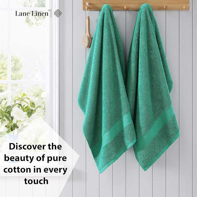 LANE LINEN 100% Cotton Oversized Bath Towels Set of 4 - Image 3