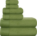 GLAMBURG 100% Cotton Ultra Soft 6 Pack Towel Set, Contains 2 Bath Towels 28x55 by GLAMBURG