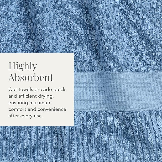 NY Loft 100% Cotton Bath Towel 4 Pack | Super Soft & Absorbent Quick-Dry Bath - Image 7