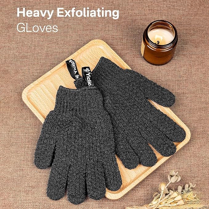 Yiclick Heavy Exfoliating Gloves, Exfoliating Body Scrubber - Image 2