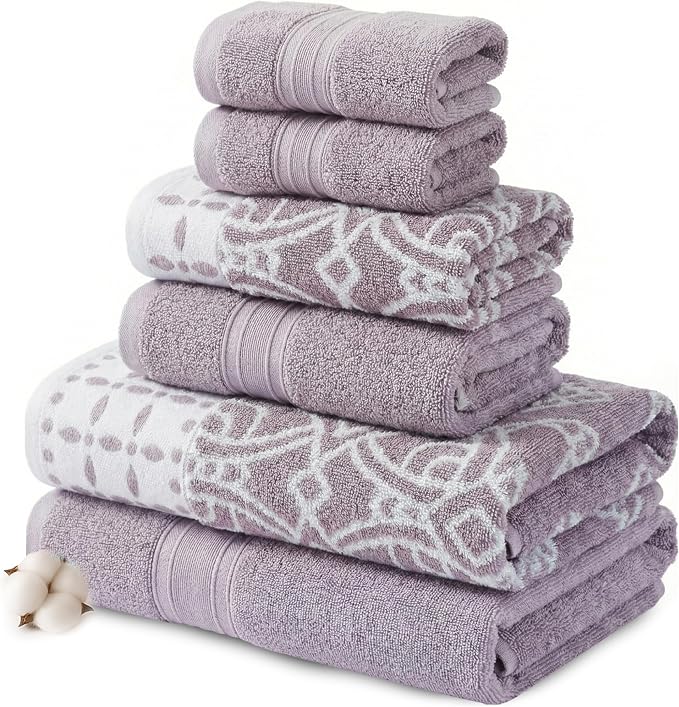 Modern Threads Monroe 6-Piece 100% Cotton Towel Set – Reversible Yarn Dyed by ModernThreads