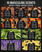 10 Pack Scented Candles for Men, Masculine Candle Gift Set - Image 3