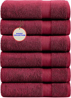 KAHAF COLLECTION 100% Cotton Bath Towels, 24x48 Pack of 6 Towels, Quick Dry by KAHAF+COLLECTION