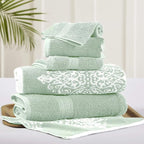 Modern Threads 6 Piece Reversible Yarn Dyed Jacquard Towel Set Artesia Damask by ModernThreads