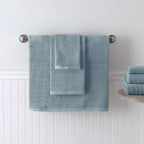 Welhome James 100% Cotton Textured Stripe Towel Set - Image 6