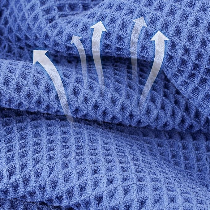 MICROFI New Microfiber Waffle Bath Towels, 2 Pieces, Fast Drying, Lint Free 430 - Image 2