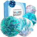 SHOWER BOUQUET Loofah-Bath-Sponge XL Swirl-Mix-Color 4-Pack // Extra-Large 75g by ShowerBouquet%C2%AE