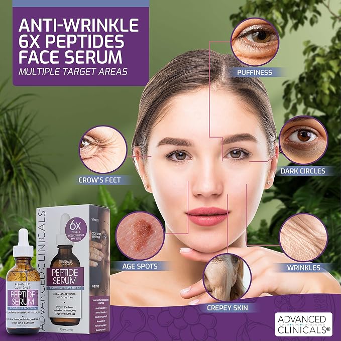 Advanced Clinicals Hyaluronic Acid Moisturizer Face Serum + Collagen Peptide - Image 5