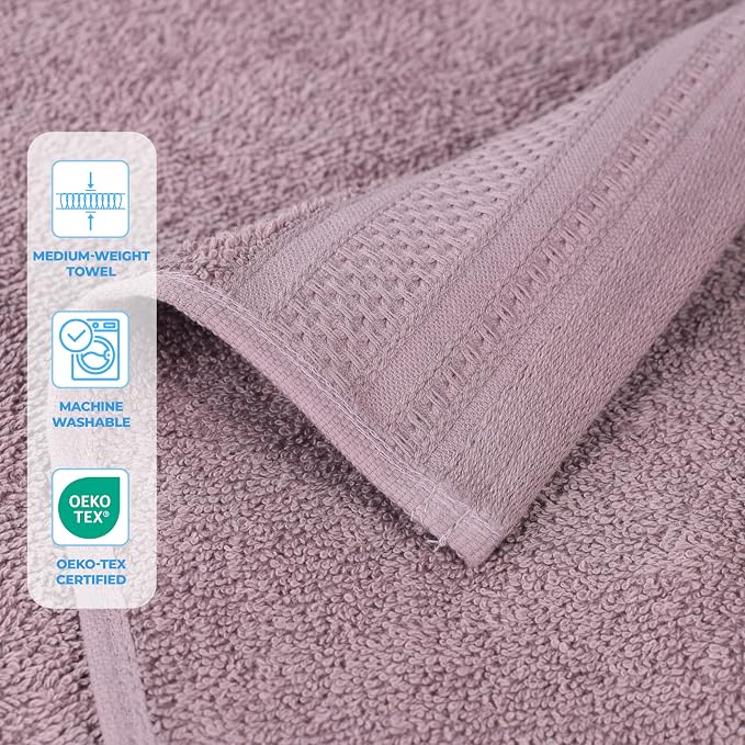 Superior Honeycomb 100% Cotton 500 GSM 12 Piece Bath Towel Set, 6 Washcloths - Image 3