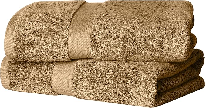 SUPERIOR Egyptian Cotton Pile Bath Towel Set of 2, Ultra Soft Luxury Towels by SUPERIOR