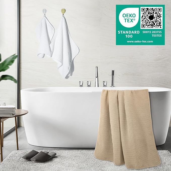 POLYTE 430 GSM Microfiber Quick Dry Lint Free Oversize Bath Towel Set, 6 Piece - Image 3
