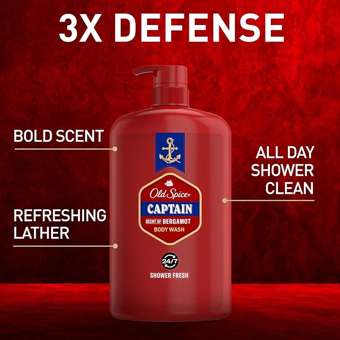 Old Spice Refreshing Body Wash for Men, 3X Defense, 24/7 Shower Fresh - Image 2