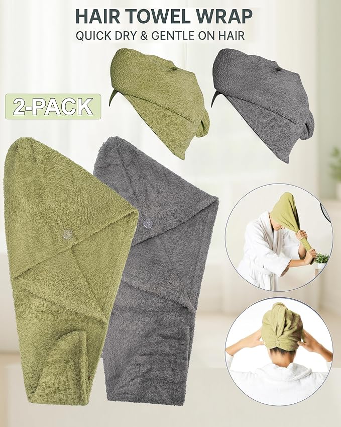Textila 100% Cotton Hair Wrap Towels - Image 3